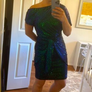 Sequin Dress - Blue & Green
